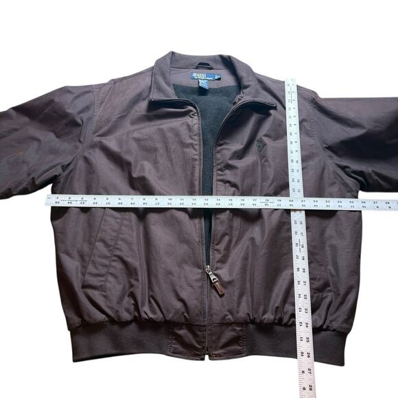 Vintage Polo Ralph Lauren Men’s XL Jacket Cotton Bomber Brown Tartan Green Pony - Picture 4 of 8